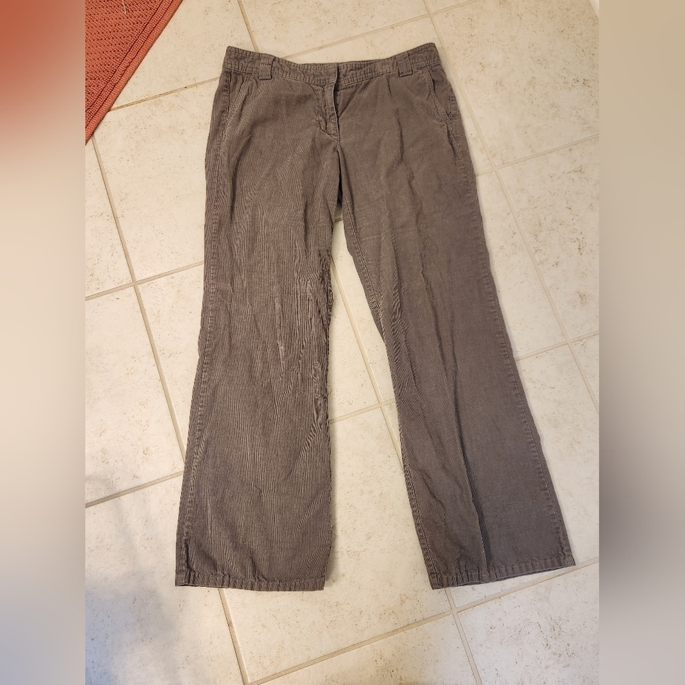 J Crew Brown Corduroy Casual Pants Straight Leg Size 8 City Fit Womens #F175